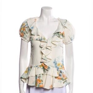 Alexander McQueen 100% silk floral blouse. Authentic! IT 36, US small or 2.